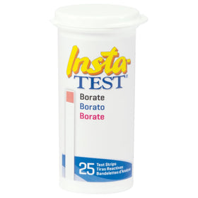 LaMotte Insta-Test borate strip inside a waterproof bottle for fast readings.