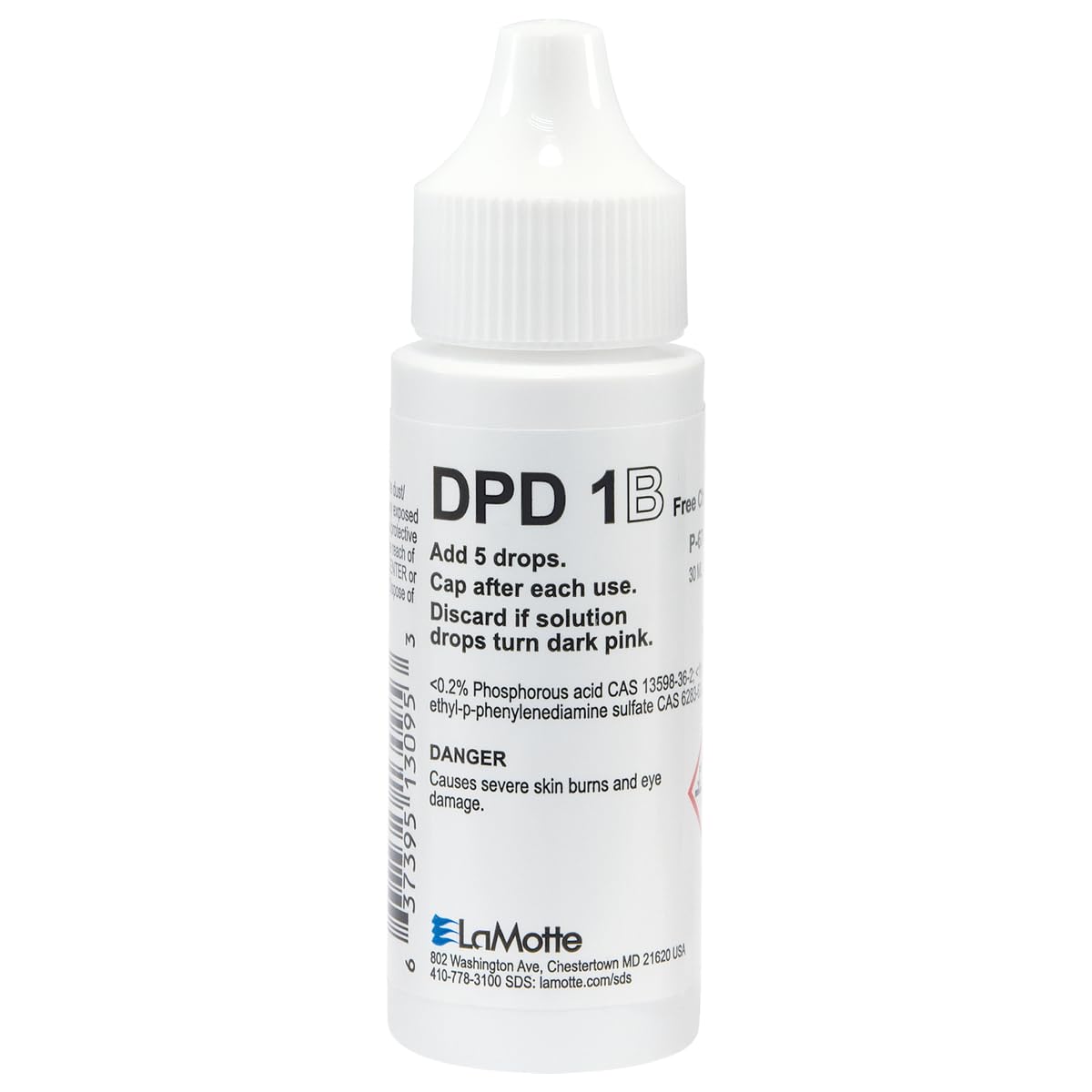 LaMotte P-6741-G DPD 1B chlorine reagent bottle for accurate water testing