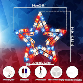 Lamphome Fourth of July star silhouette lights add festive ambiance.