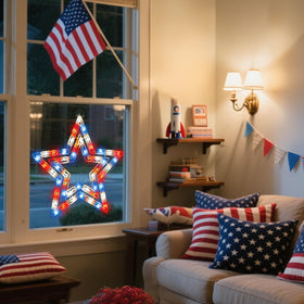 Lamphome front door window decor lights enhance entryway charm.