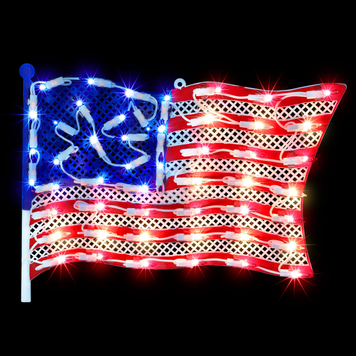 LAMPHOME weather-resistant flag lights withstand weather for long-season display.