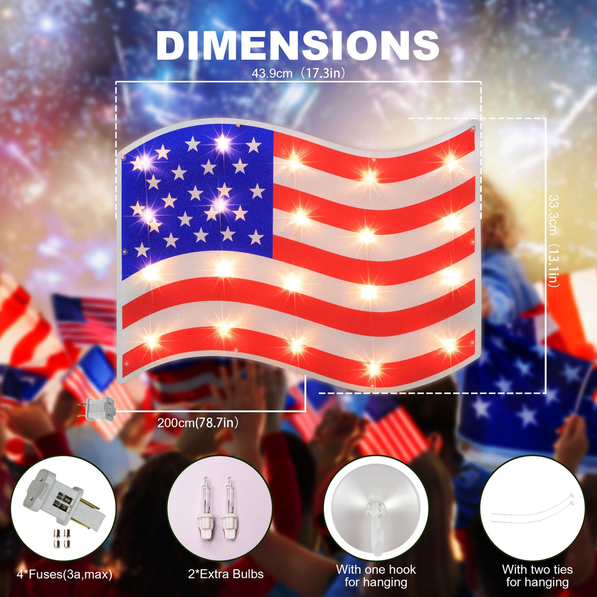 Ideal for Memorial Day and Independence Day displays on windows or storefronts.