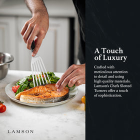 Lamson slotted turner shown as an everyday kitchen essential