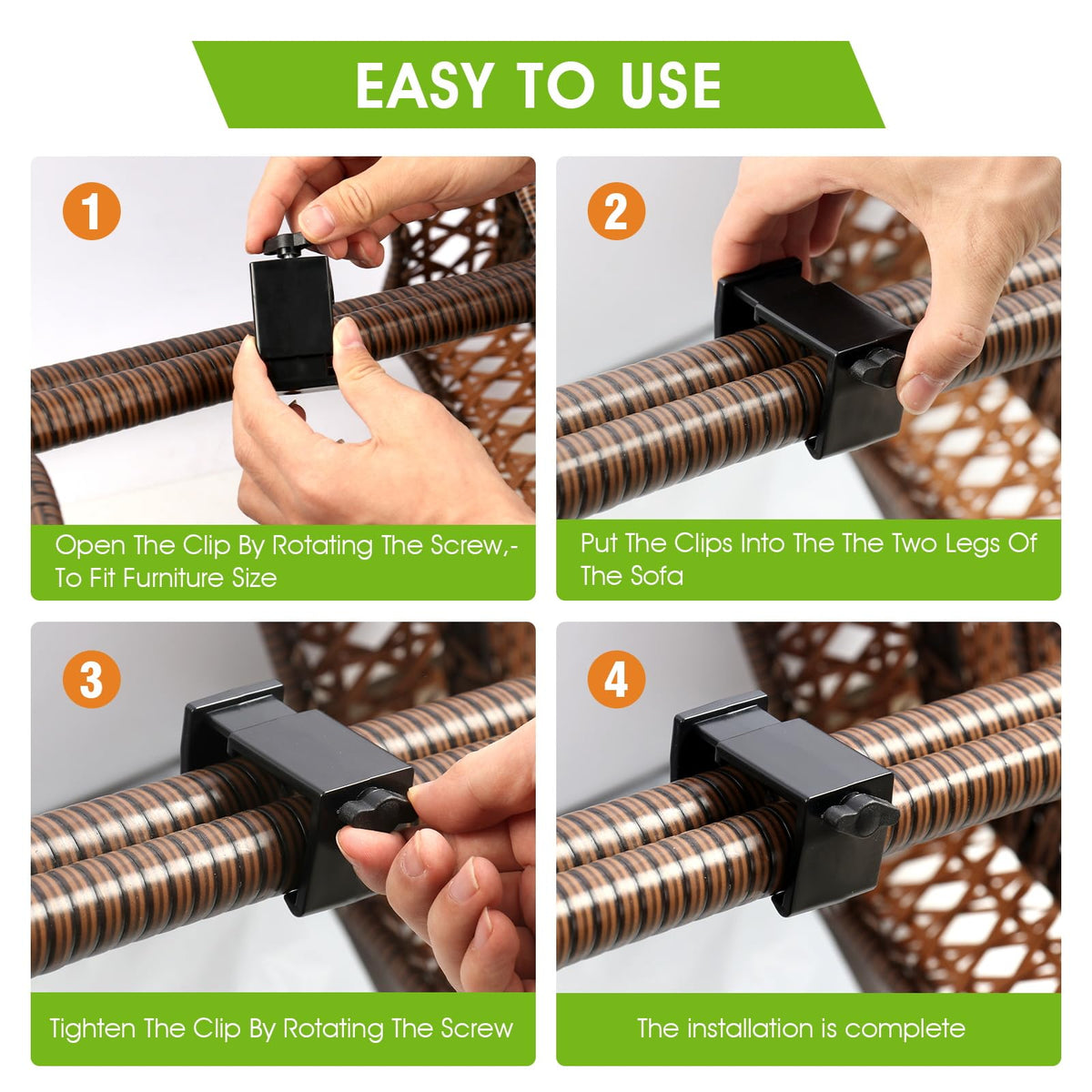 LAMTOP patio clip secures furniture edges and extends seating stability.