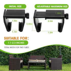 LAMTOP wicker rattan clamps prevent movement on windy days.