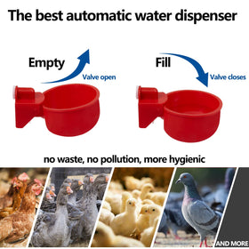 LANARP waterer cup-bowl float-control delivers spill-free water for poultry.