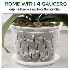 Lanccona 8inch orchid pot with drainage-friendly design supports healthy roots.