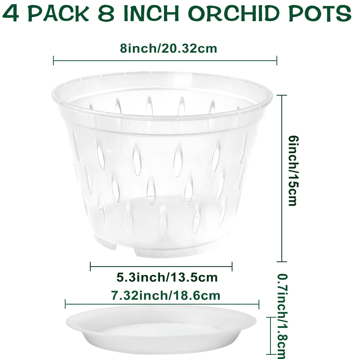 Lanccona orchid pot clear material helps monitor root health before watering.