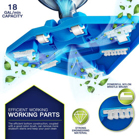 LANCHEZ 18GPM suction powers through leaves and debris across the pool floor.