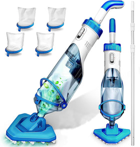 LANCHEZ cordless pool vacuum with telescopic pole reaches corners with ease.