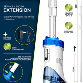 LANCHEZ IPX8 waterproof design withstands splashes during pool cleaning.