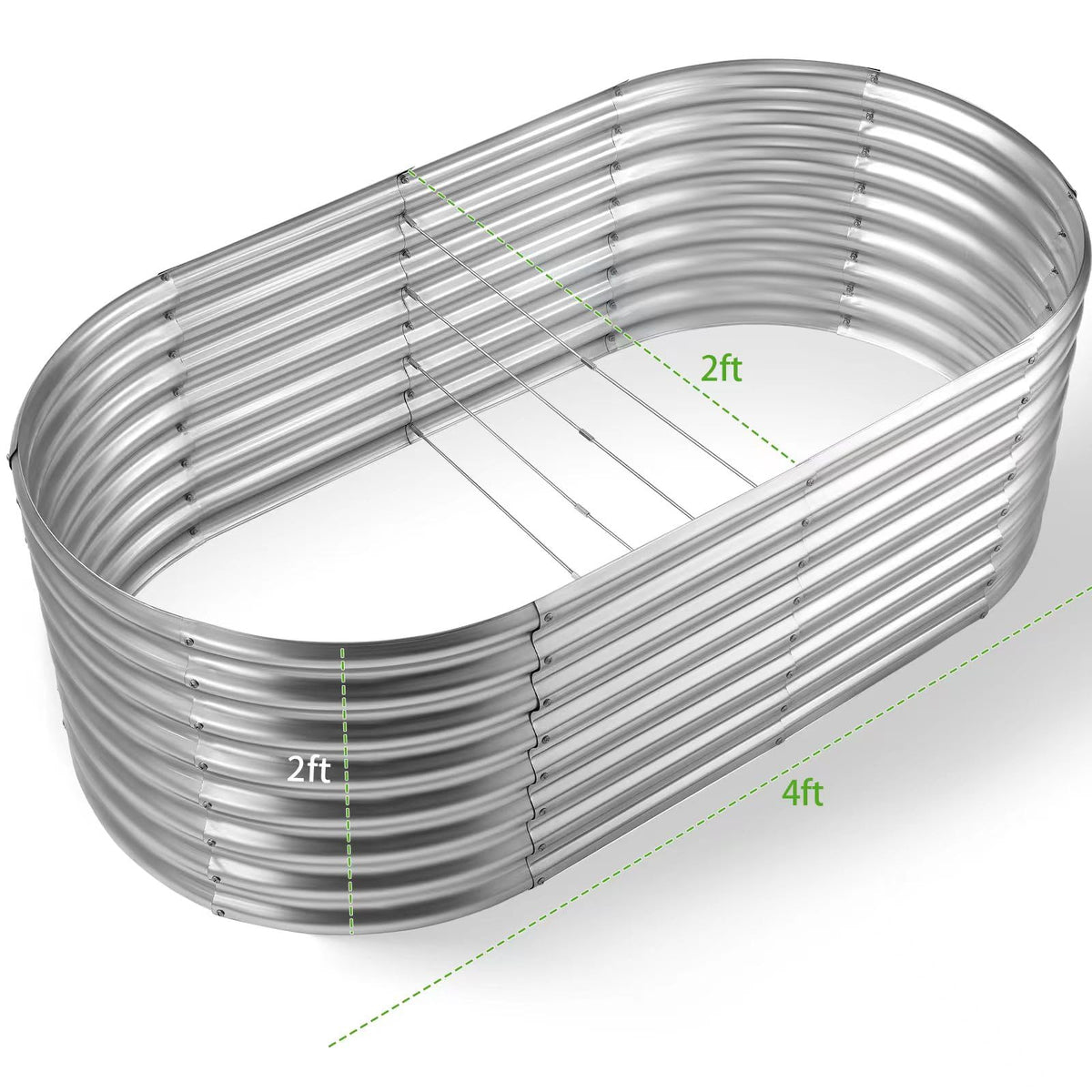 Land Guard 24-inch tall galvanized raised bed side view, deep planting space