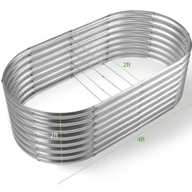 Land Guard 24-inch tall galvanized raised bed side view, deep planting space