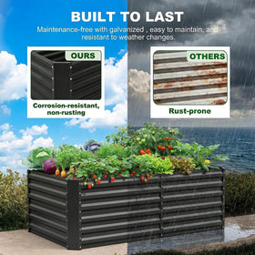 Land Guard raised bed with large capacity supports beans and greens