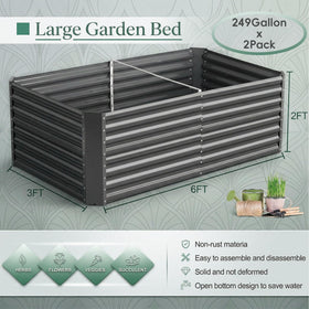 Land Guard 2-pack 6x3x2 ft bed side view highlights elevated height for easier planting