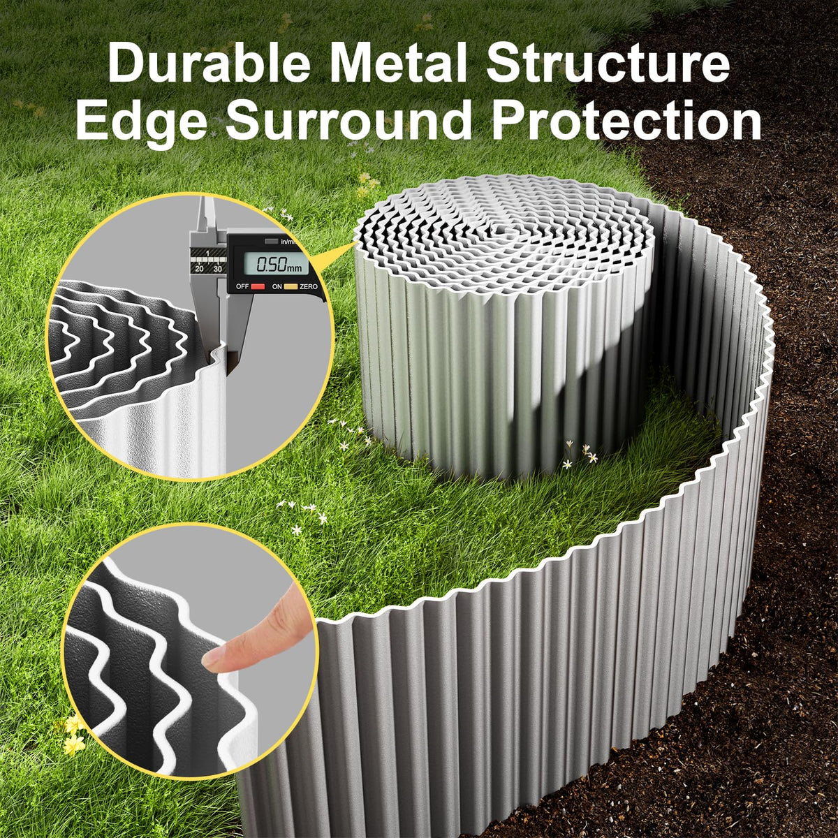 Close-up of Land Guard 3D ripple design for strength and texture