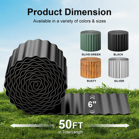Land Guard 6-inch tall edging framing flower beds for neat landscaping.