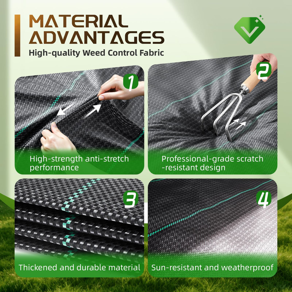 Land Guard breathable weed barrier fabric enables airflow and irrigation around roots.