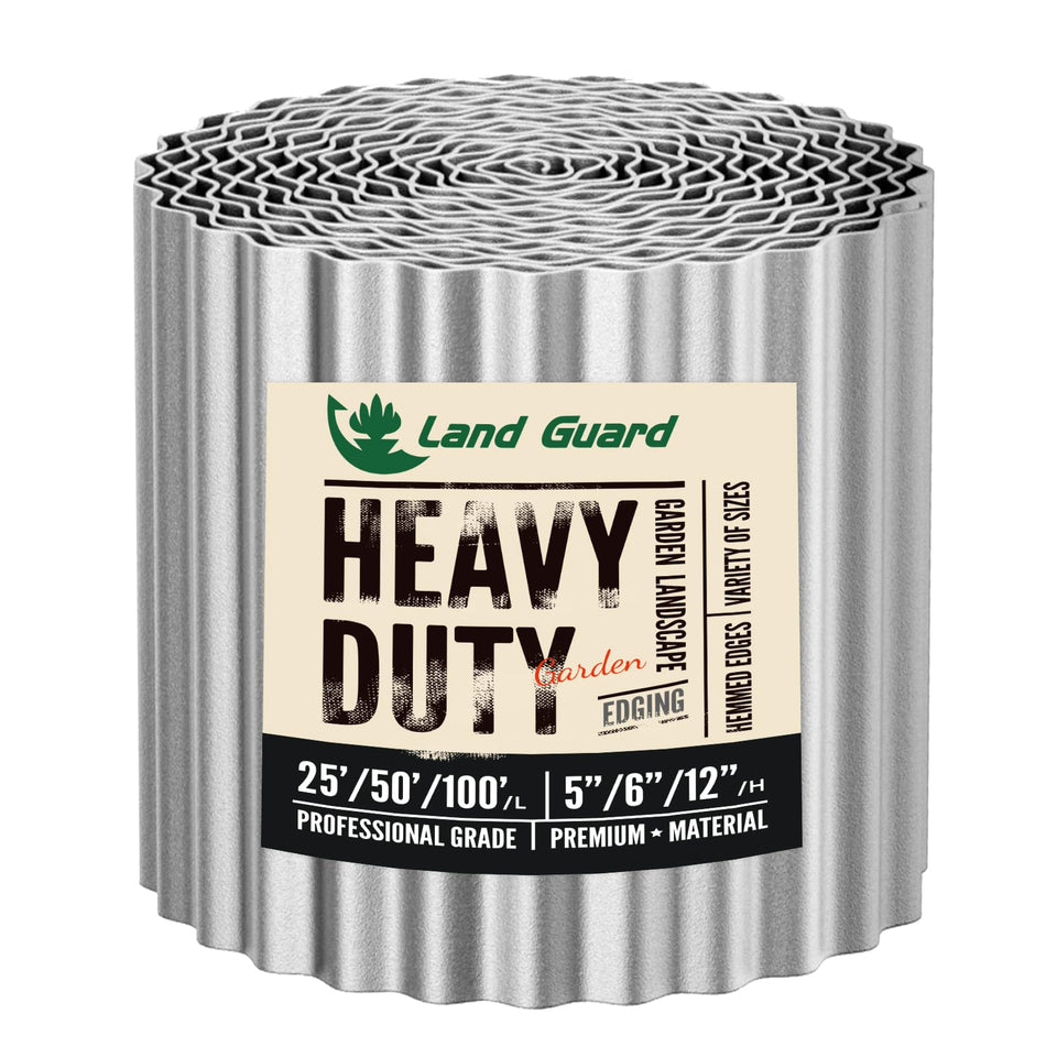 Land Guard corrugated edging defines a clean lawn edge with durable metal