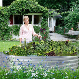 Land Guard durable metal planter box ready for year-round vegetable gardening.