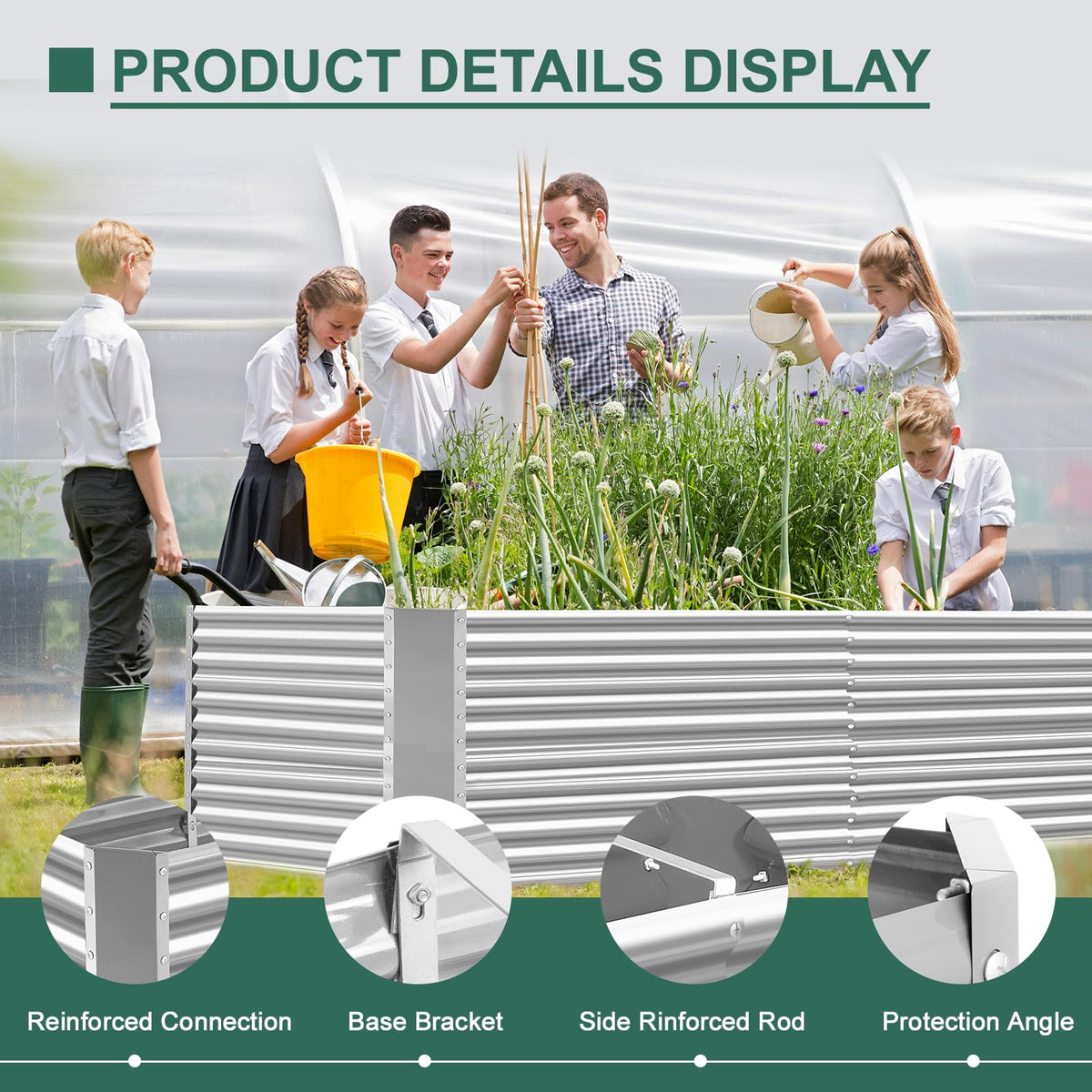 Land Guard easy-assembly garden bed packaging demonstrating quick setup