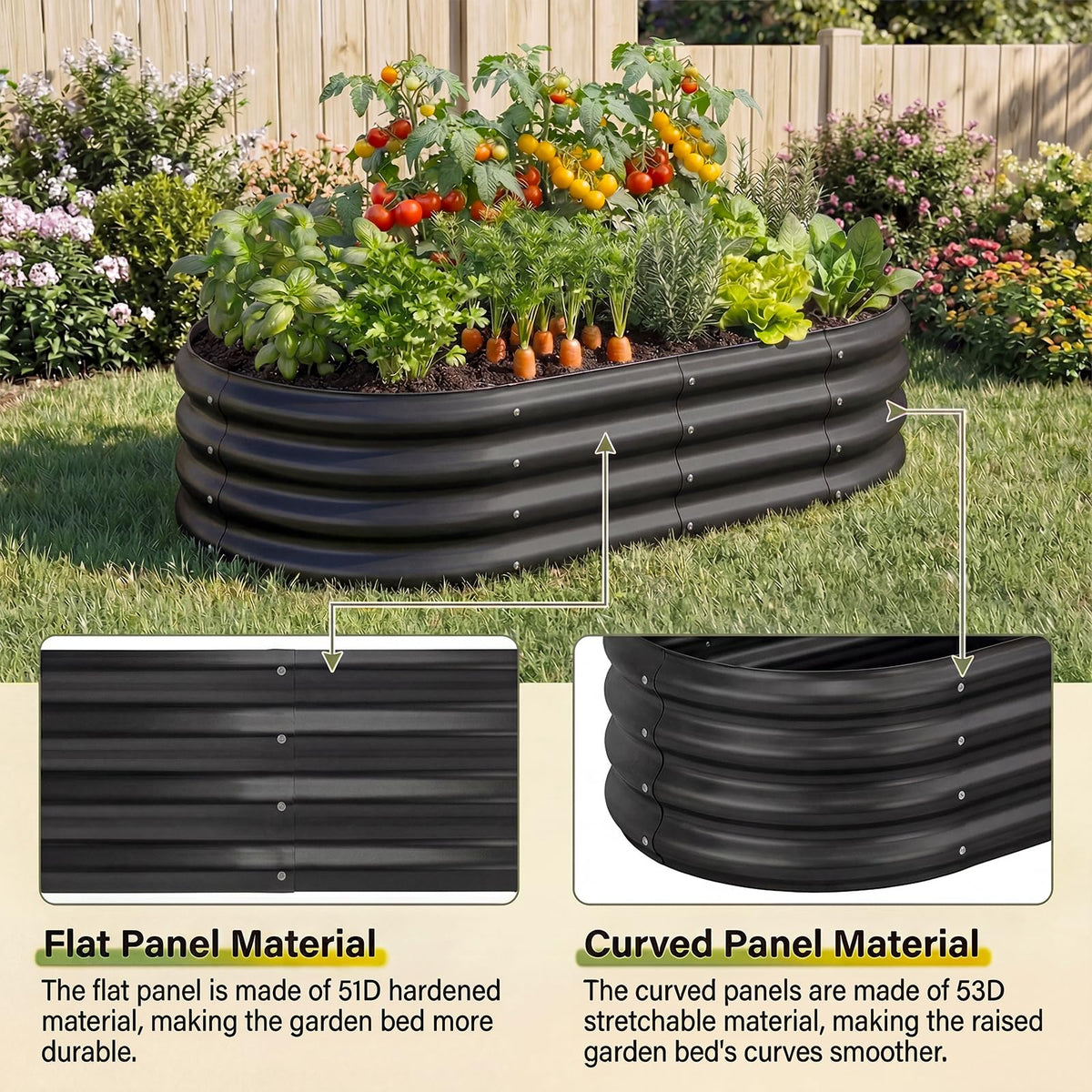Open-base design of Land Guard galvanized bed for better drainage
