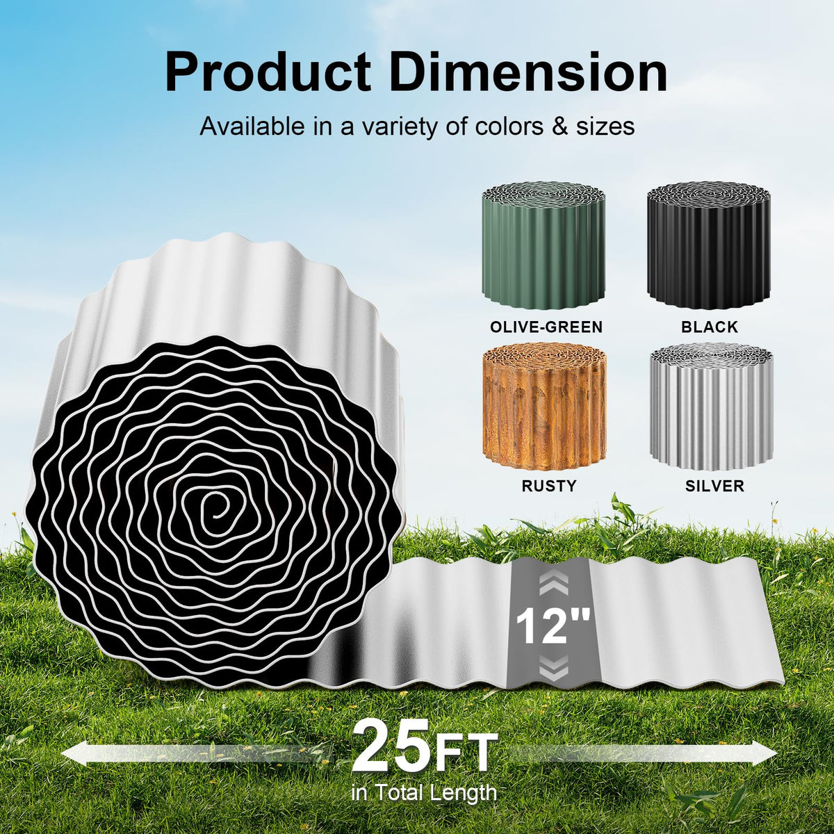 Land Guard galvanized edging enables easy DIY border installation
