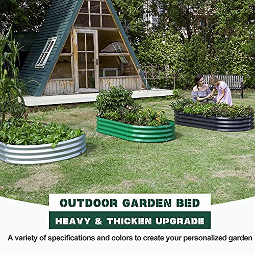 Land Guard oval galvanized bed assembled outdoors demonstrates compact, efficient garden space.
