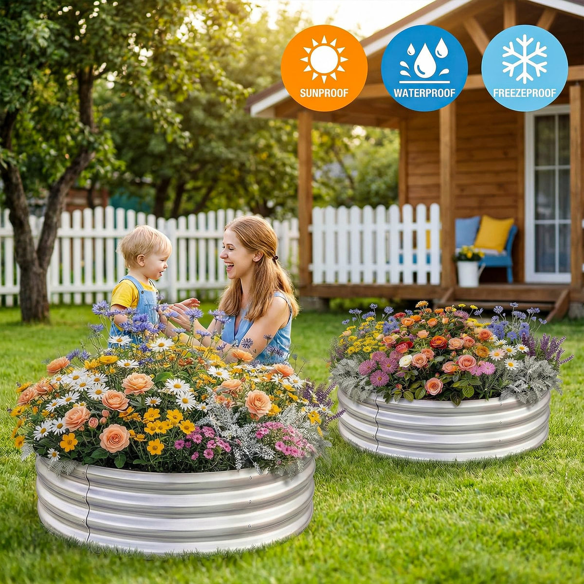 Oval structure design adds durability to the garden bed
