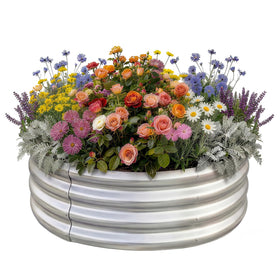 Land Guard round galvanized bed ready for quick outdoor assembly