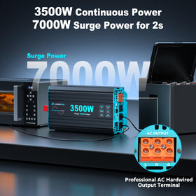 LANDERPOW inverter with three AC outlets supports versatile off-grid setups.