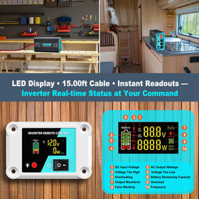 LANDERPOW 15ft remote control enables in-cabin monitoring from a distance.