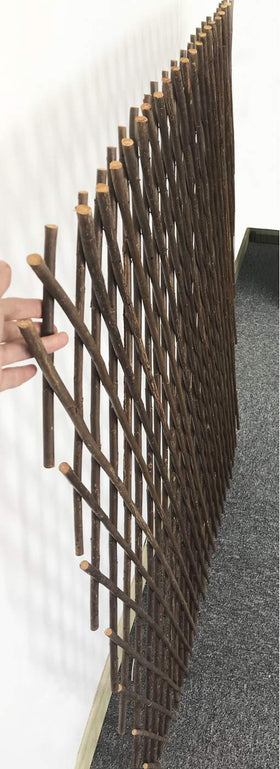 LANDGARDEN DIY frame for LED lights on willow trellis for decor.