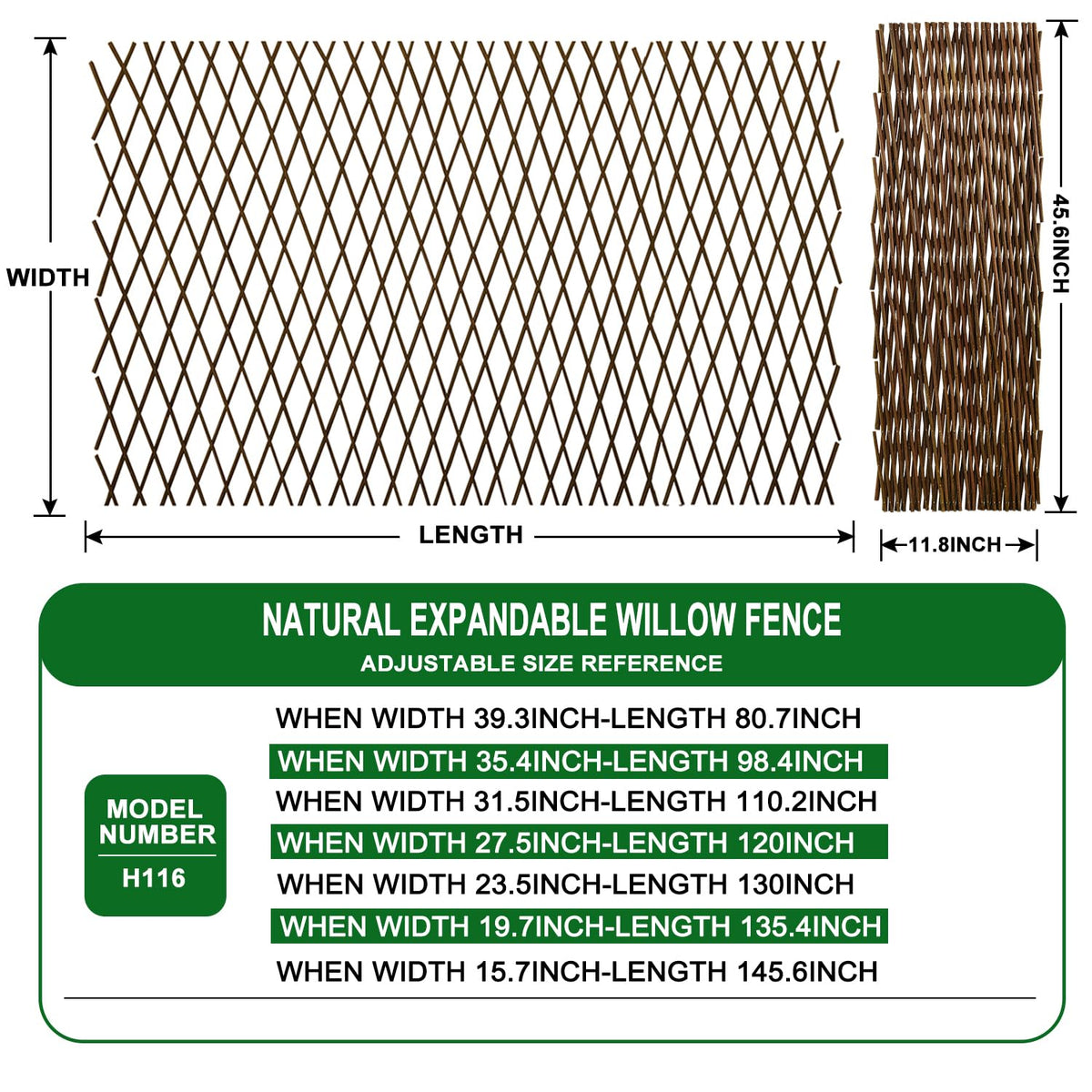 LANDGARDEN willow fence joint, sturdy rivet connection for durable outdoor setup.
