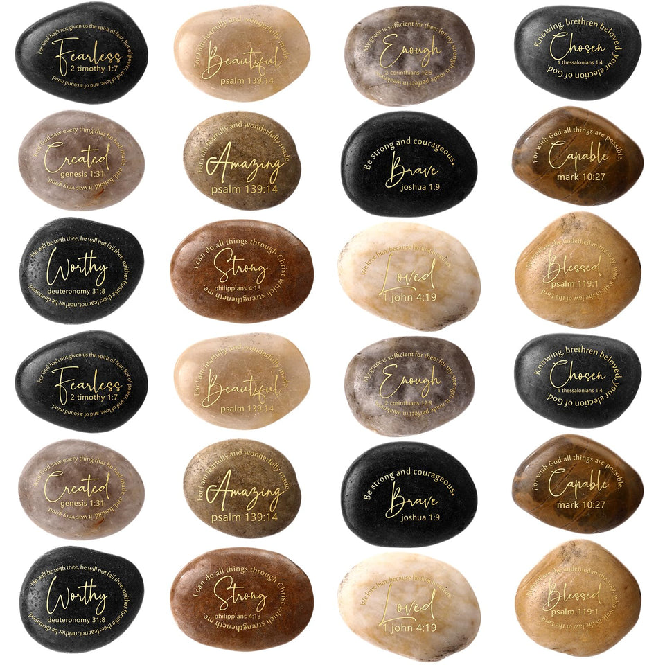 Landical Bible verses stones with engraved words for a thoughtful desk or shelf decor reminder