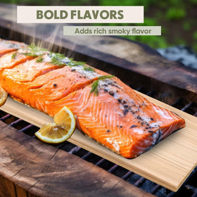 Oven or grill use with Landical cedar planks for versatile smoky meals.