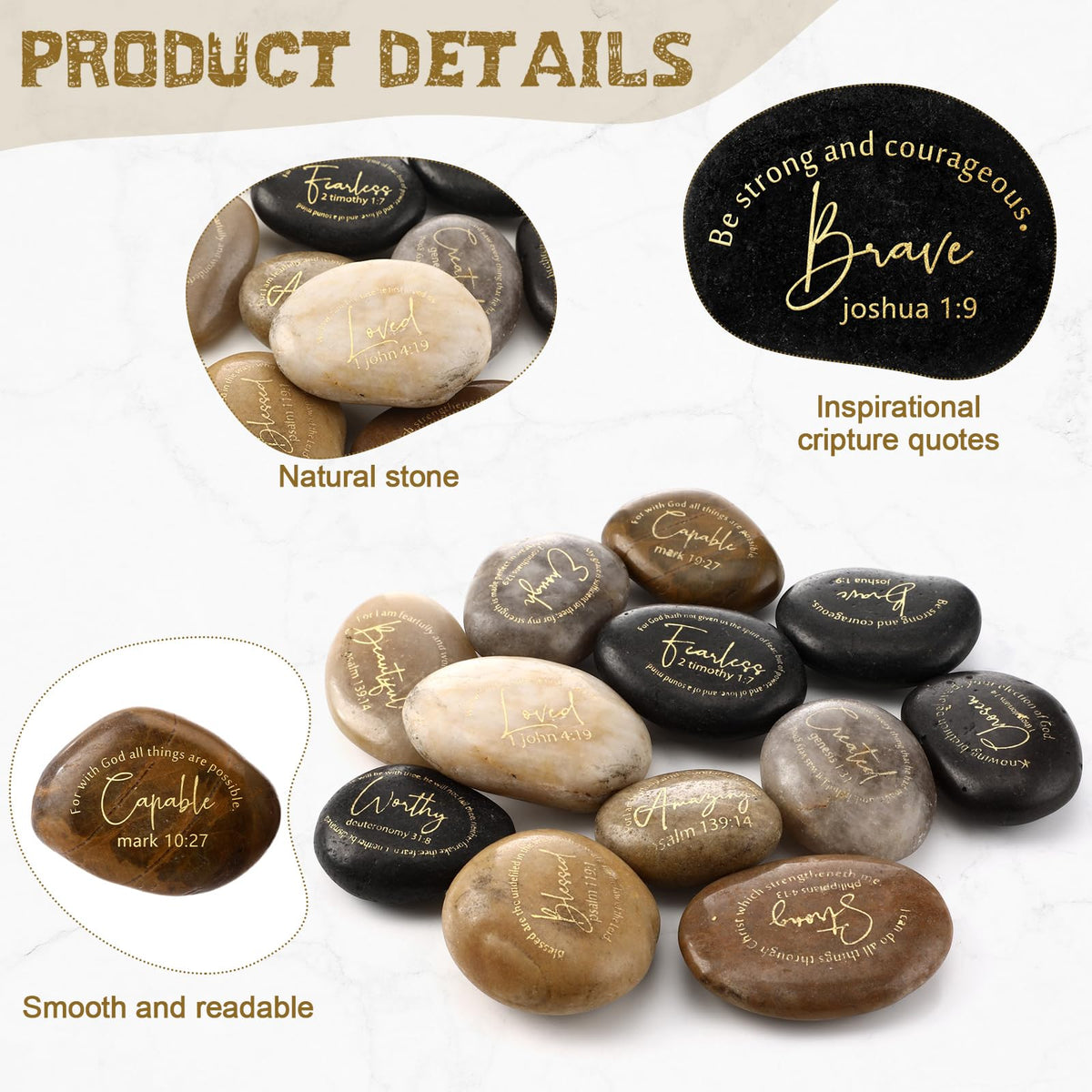 Landical inspirational stones suitable as thoughtful Christian gifts