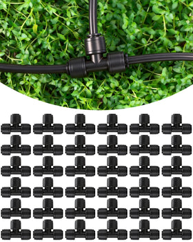 Landtouch quick-connect tee for 1/4 inch tubing enables fast, leak-free installation.