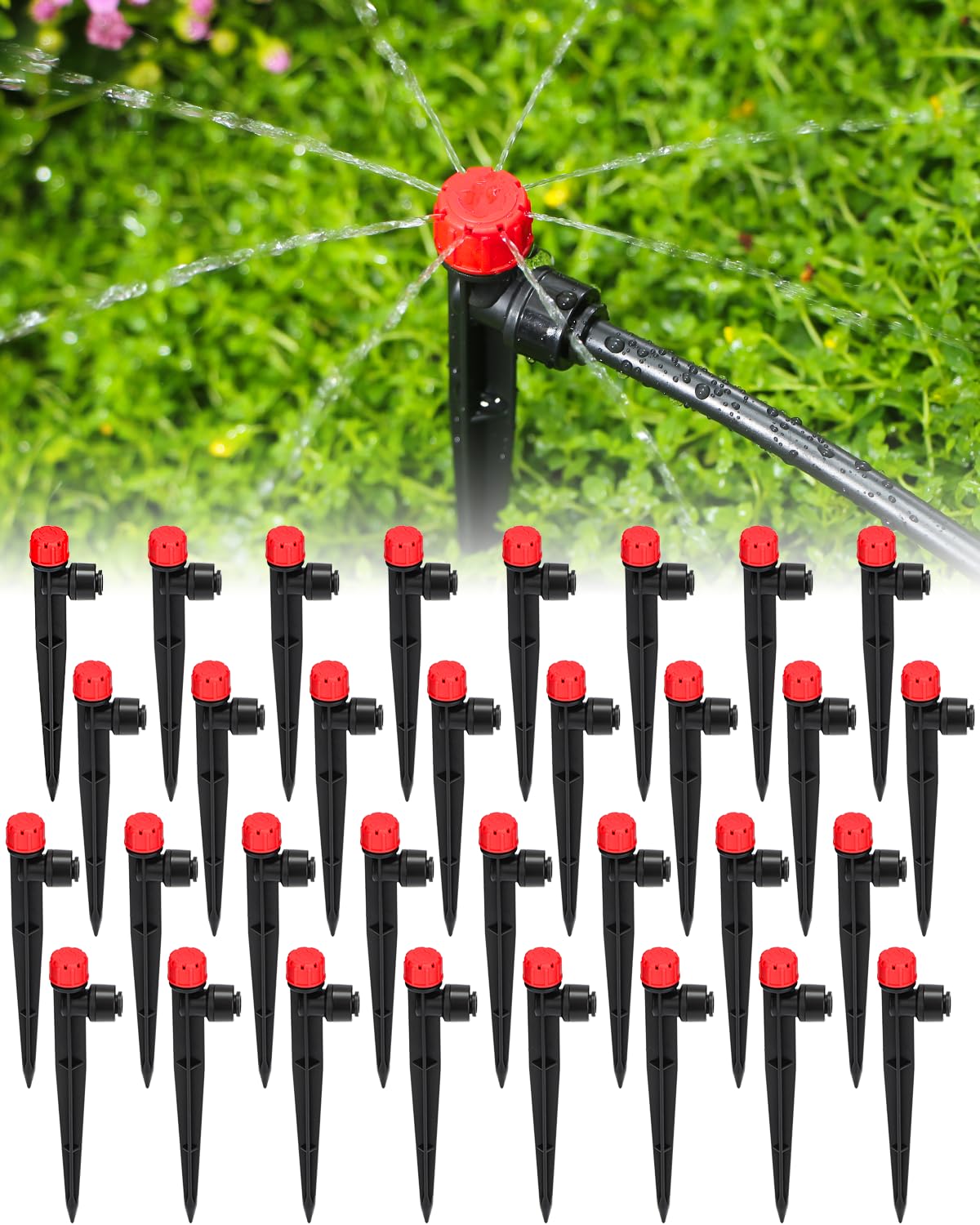 Landtouch 8-outlet emitter with adjustable spray for precise garden irrigation