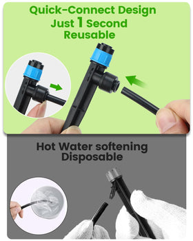 Landtouch quick-connect 1/4-inch fittings provide leak-free, tool-free installation.