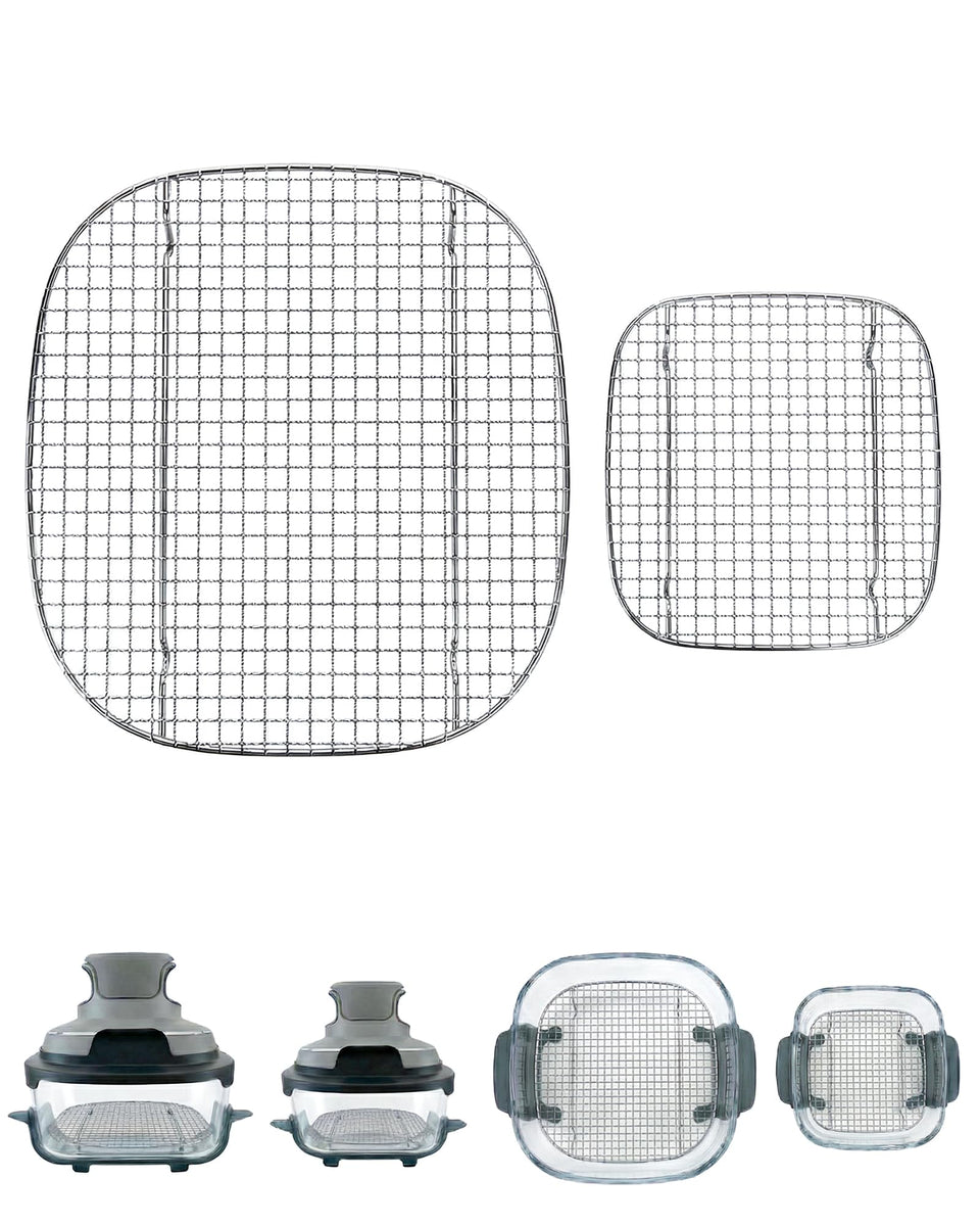 LANEJOY Ninja Crispi large rack fits the 4-Quart glass bowl for stable, even heating.