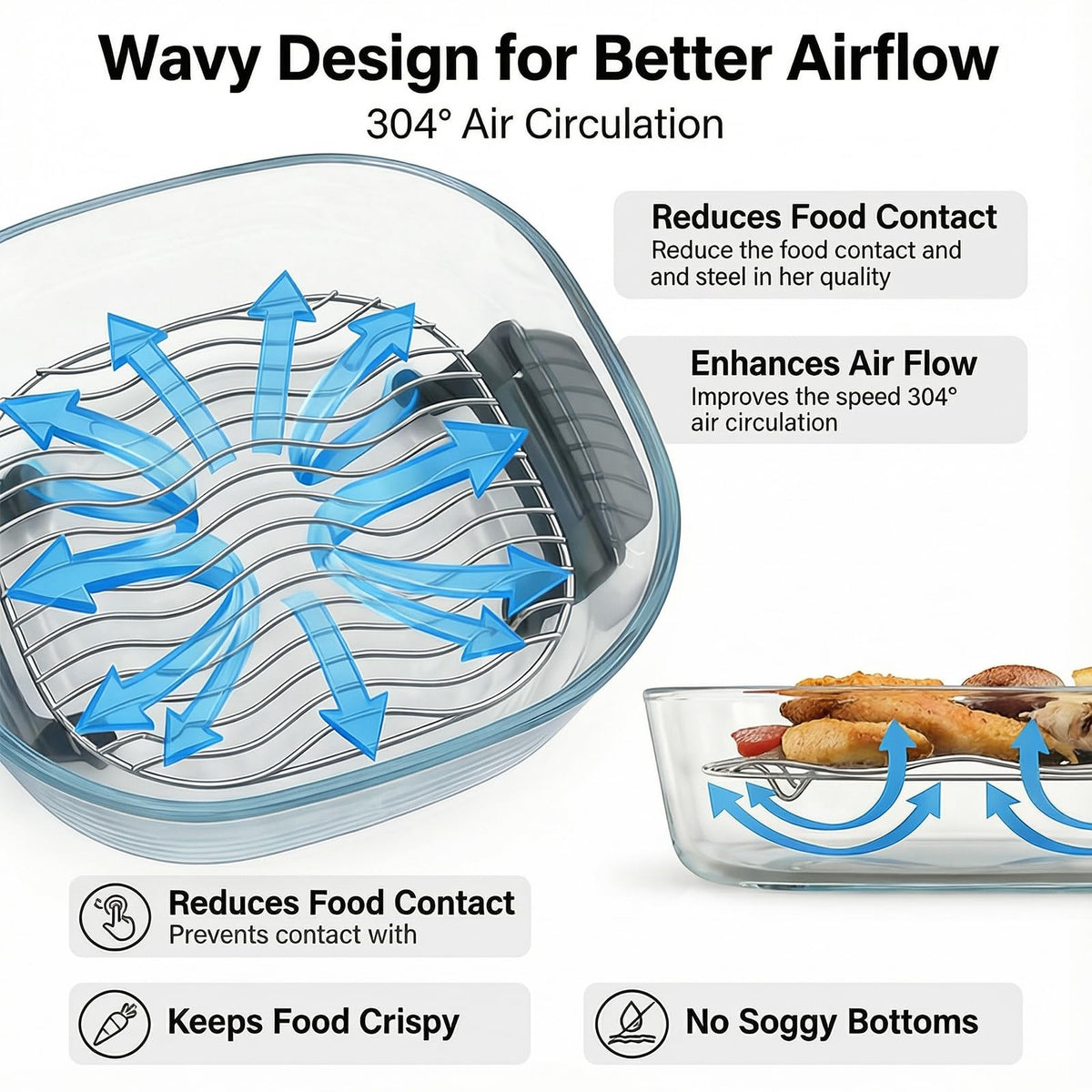 Lanejoy crisper rack provides stable support for heavy ingredients