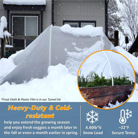LANEVAN raised-bed canopy supports protect crops against wind and harsh weather.