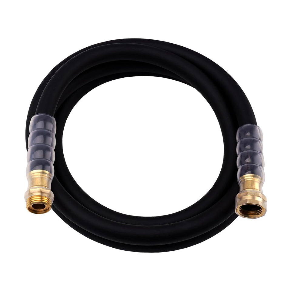 LANGARA heavy duty garden hose with clear swivel handle for easy connections.