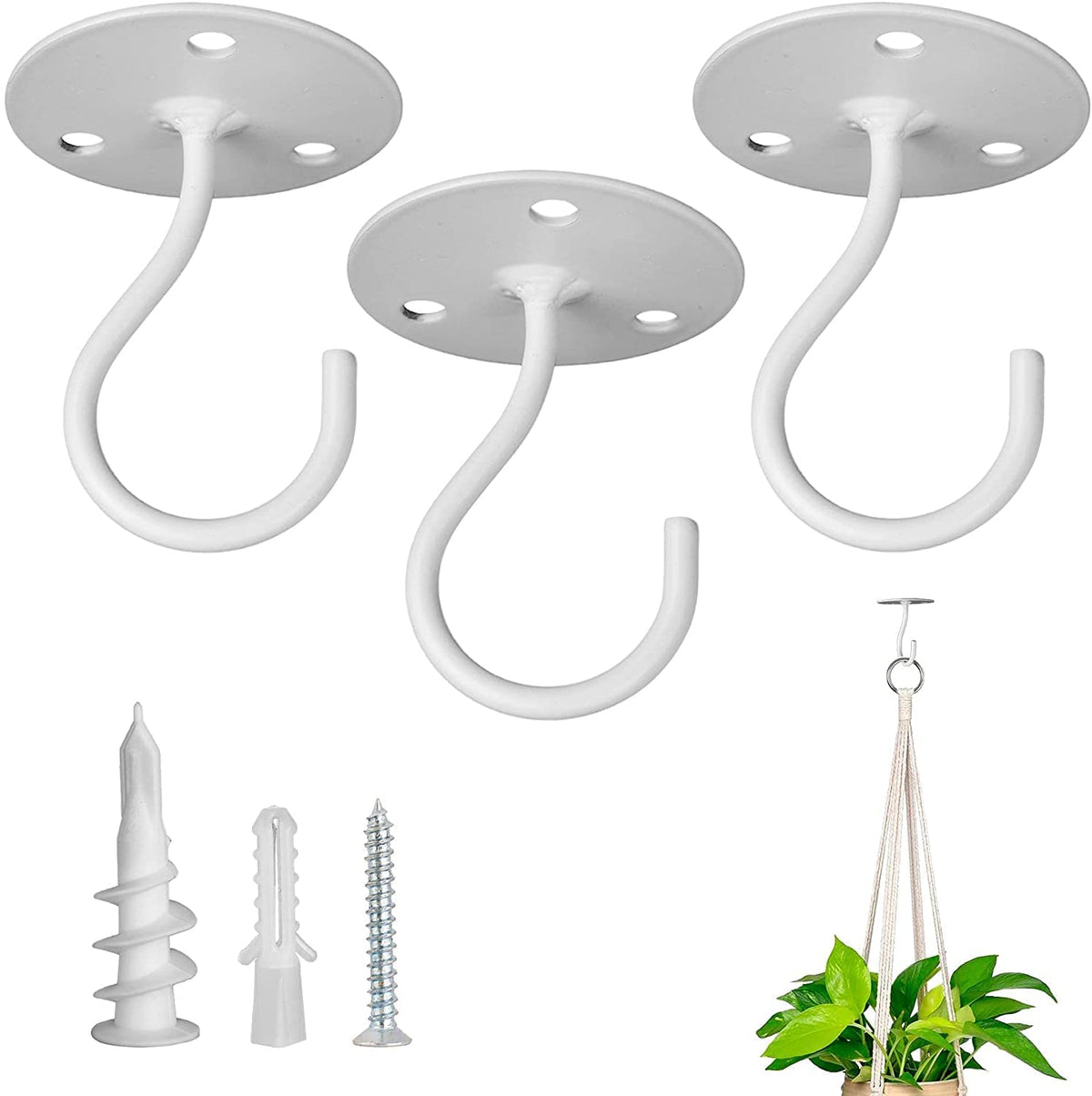 LangPu ceiling hook plant hanger securely suspends heavy planters indoors.