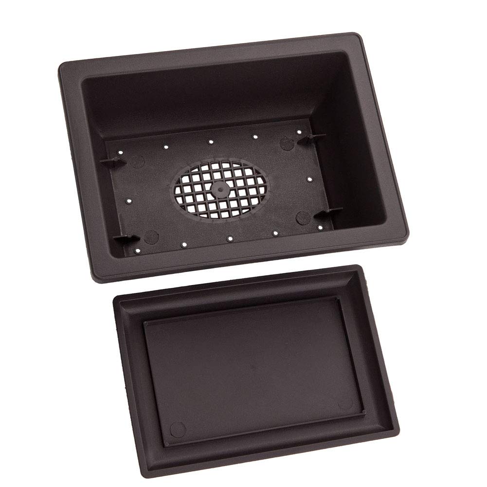 LANIAKEA 12-pack bonsai pots with trays brown for neat gardening setups.