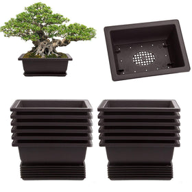 LANIAKEA bonsai pot 6.5-inch with tray provides durable drainage for seedlings.