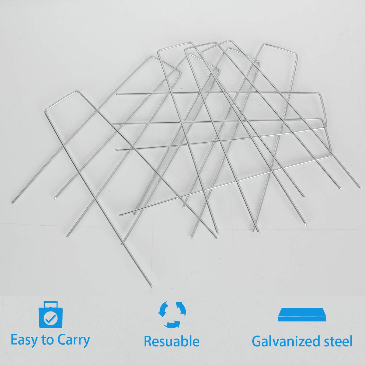 LANIAKEA durable galvanized steel landscape pins resist bending for lasting outdoor projects.