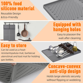lanlw dishwasher-safe silicone mat for quick cleanup after grilling.