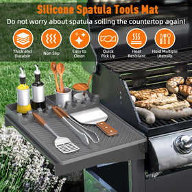 lanlw grill mat with 8 slots, designed for tidy tool storage and quick access.